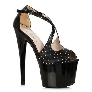 Ellie Shoes Women’s Black Platform Stiletto with Studs – 709-WICKED, Size 7